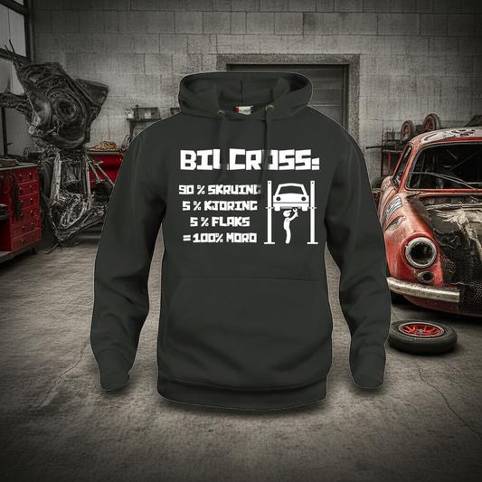 100% Bilcross Hettegenser svart/hvit