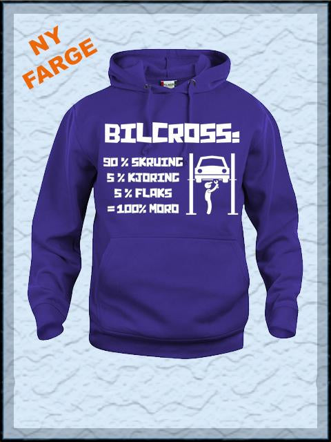 100% Bilcross Hettegenser lilla/hvit