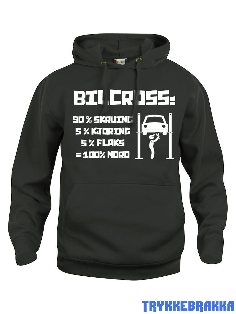 100% Bilcross Hettegenser svart/hvit