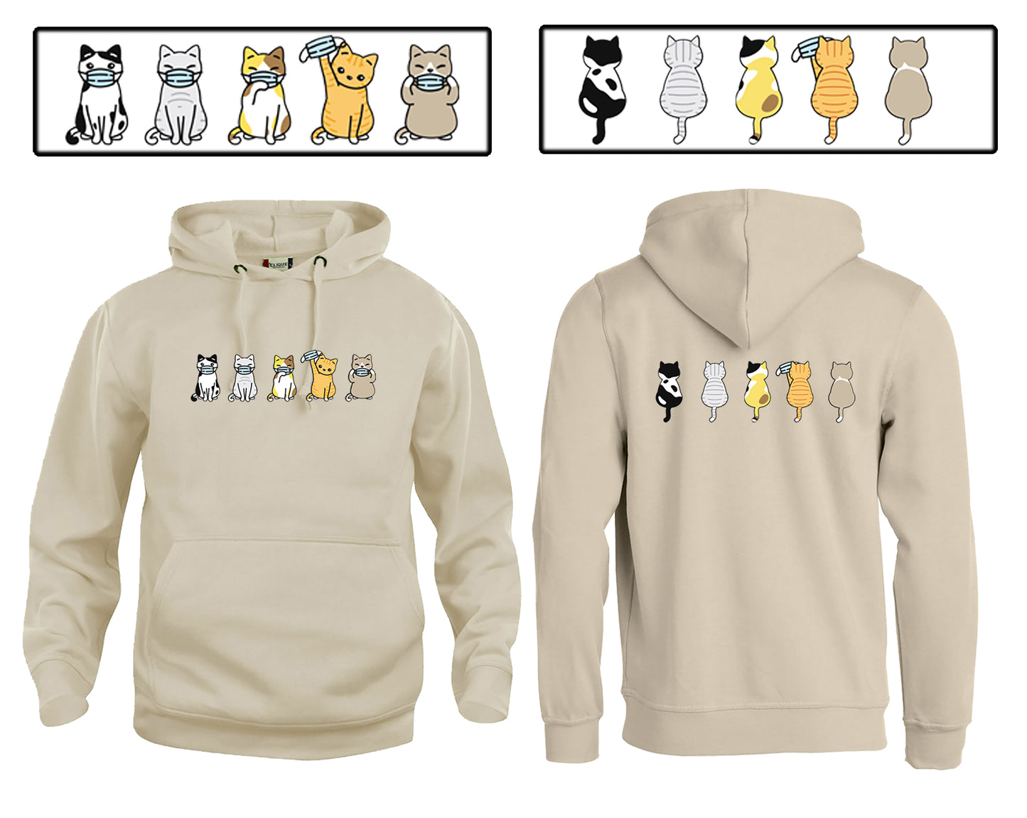 Maske Katt Hettegenser