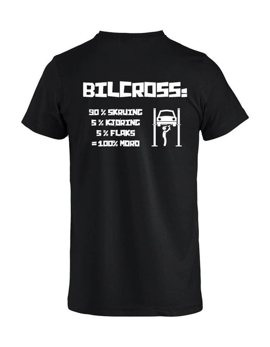 "100% Bilcross" T-Skjorte svart/hvit