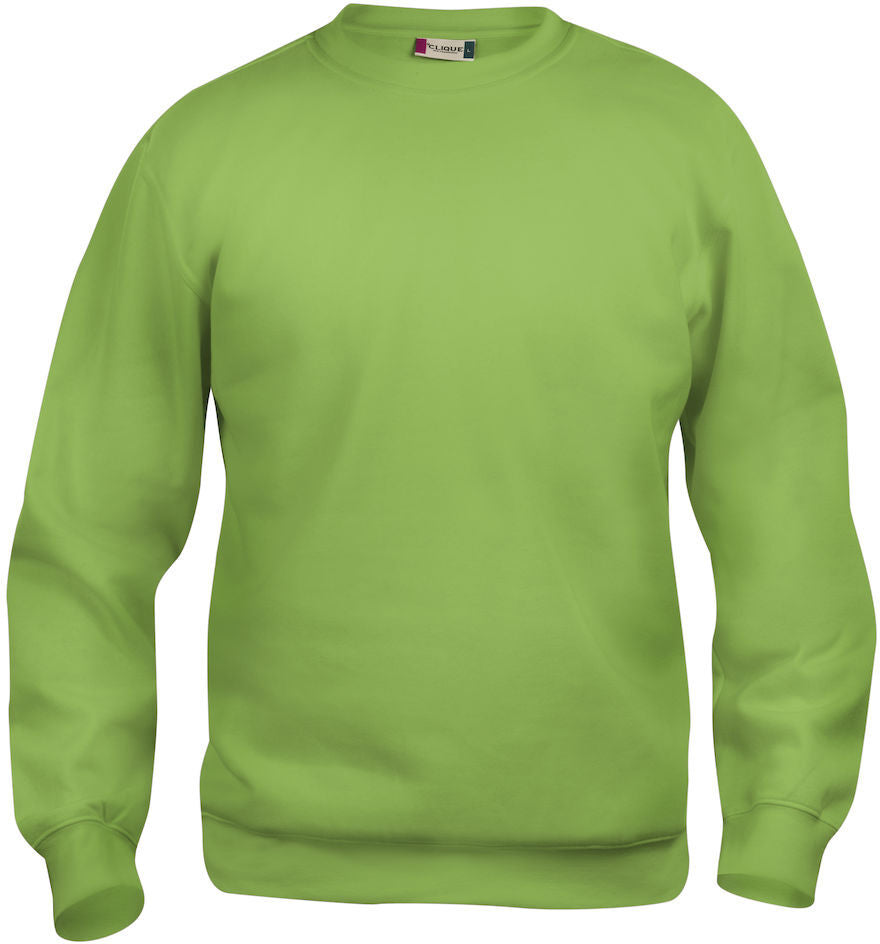 En rundhalset genser i fargen lysegrønn