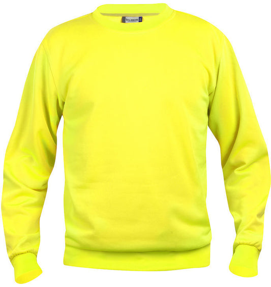 En rundhalset genser i fargen visibility-gul